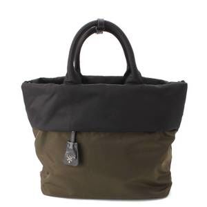 Prada Tesuto Nylon Reversible Tote Bag Khaki